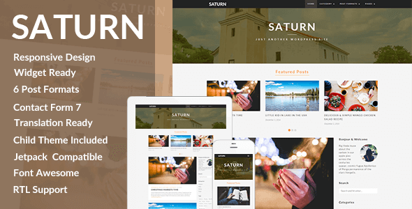saturn SATURN 1.0.4.1 - A Personal Travel WordPress Blog Theme - Image 1