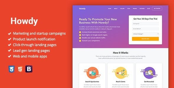 01_preview_howdy.__large_preview Howdy WordPress Theme 1.0.3 - Multipurpose High-Converting Landing Page - Image 1