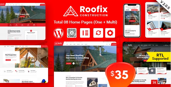 Roofix Roofix - Roofing Services WordPress Theme 2.2.5 - Image 1