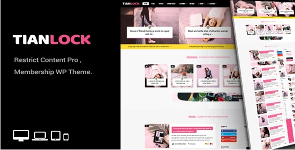tian TianLock WP - Restrict Content Pro / Membership WordPress Theme 2.9 - Image 1