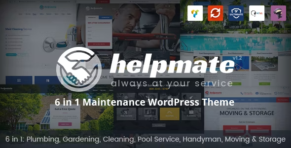 helpmate Helpmate – 6 in 1 Maintenance WordPress Theme 1.1.4 - Image 1