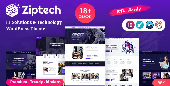 ZIPTECH Ziptech - IT Solutions Technology WordPress Theme 1.0 - Image 1
