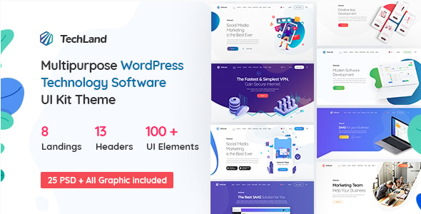 tech Techland - Saas Startup Technology WordPress Theme 1.9.0 - Image 1
