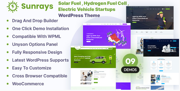 suns Sunrays - Solar Power & Green Energy WordPress Theme 1.0.7 - Image 1