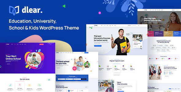 dlear Dlear - Education, University & School WordPress Theme 1.0.9 - Image 1