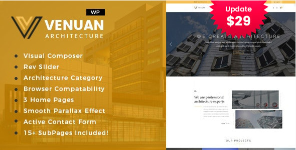 venuan Venuan - Architecture Design WordPress Theme 1.9 - Image 1