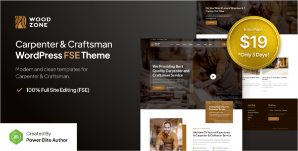 wood Woodzone – Carpenter & Craftsman FSE WordPress Theme 1.0.0 - Image 1