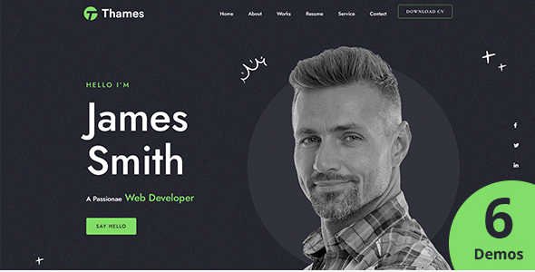 thames Thames - Personal Portfolio WordPress Theme 1.0 - Image 1