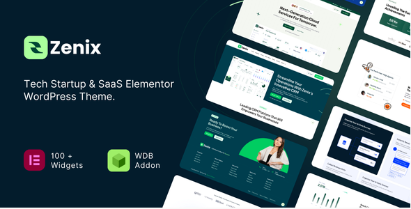 zenix Zenix - Tech Startup & SaaS Elementor WordPress Theme 4.0 - Image 1
