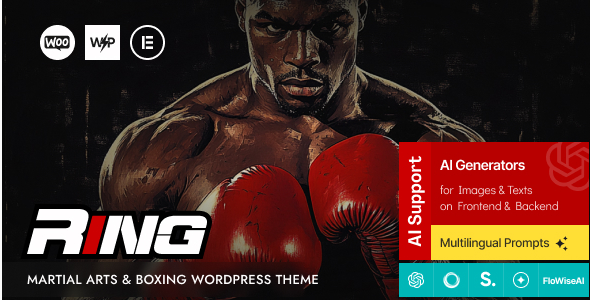 ring Ring - Martial Arts & Boxing WordPress Theme 1.0.0 - Image 1