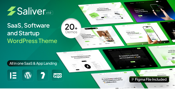 saliver Saliver - SaaS & Software Startup Tech WordPress Theme 1.0.0 - Image 1