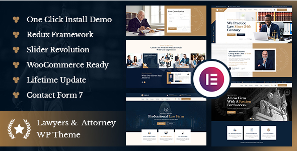 UKILO Ukilo - Law & Lawyer WordPress Theme 1.0.1 - Image 1