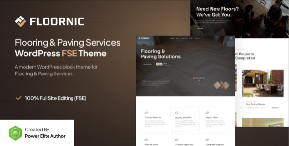 floor Floornic – Flooring & Paving Services WordPress Theme 1.0.0 - Image 1