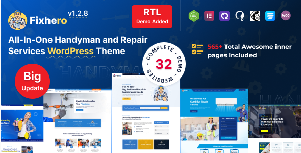 fix Fixhero - Handyman & Repair Services WordPress Theme 1.2.8 - Image 1