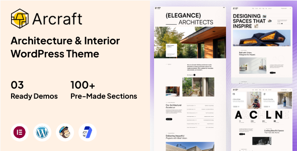 arcra Arcraft – Architecture & Interior WordPress Theme 1.0 - Image 1